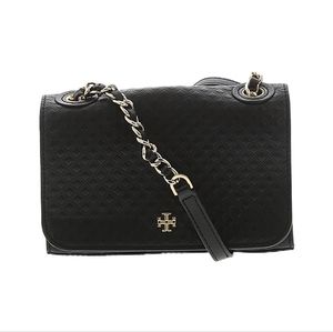TORY BURCH Black leather shoulder bag